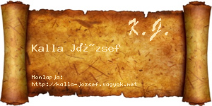 Kalla József névjegykártya