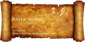 Kalla József névjegykártya